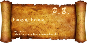 Posgay Bence névjegykártya